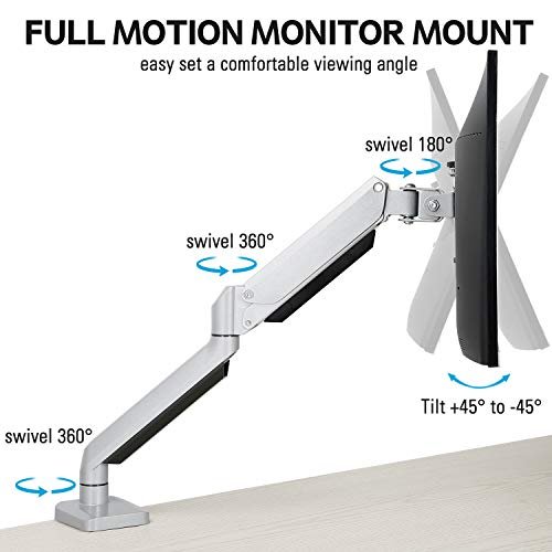  MOUNTUP Single Monitor Desk Mount, Adjustable Gas
