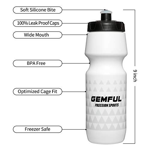 GEMFUL Large Water Bottle Motivational 100 oz - Leakproof Big Jug