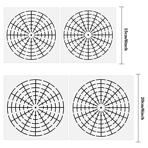 5 Pieces Mandala Dot Painting Tool Stencils Template Set, 8/12/16