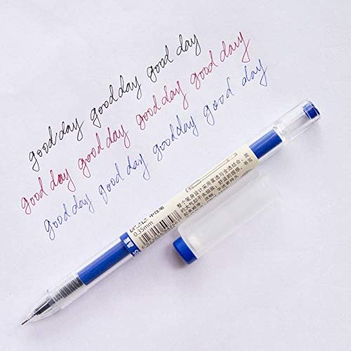 Bemlp Gel Ink Pen Extra Fine Point Pens Ballpoint Pen 0.35Mm Blue