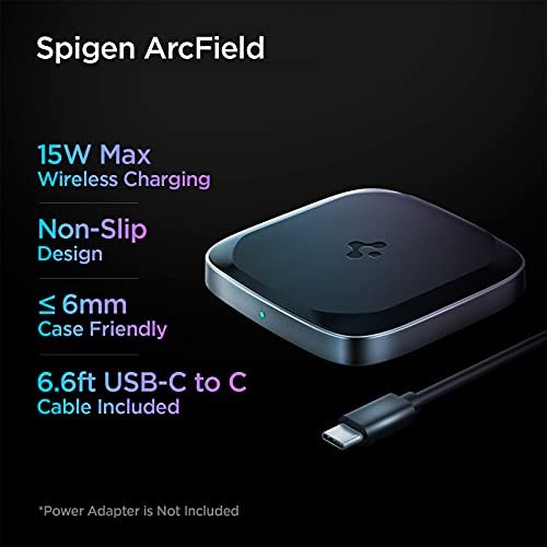  Spigen ArcField for MagSafe Charger, Magnetic Wireless Charger  for iPhone 15 Pro Max Plus iPhone 14 13 Plus Pro Max Fast Wireless Charging  Pad Compatible with iPhone 12 Mini AirPods 3