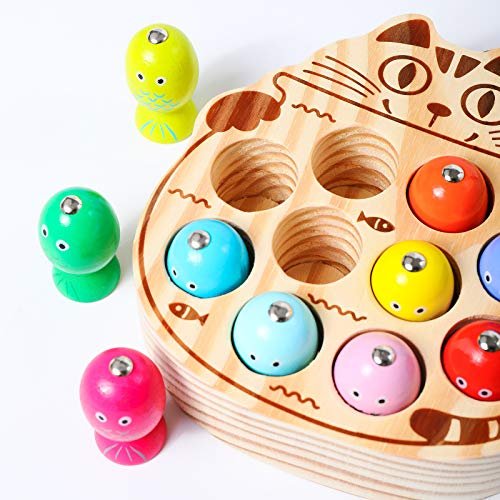 Kidus Montessori Magnetic Wooden Fishing Game for Toddlers 1-3 Years Old,Fine  Motor Skills Early Learning Eyes Hands Cooperation Toy for Boys & Girls -  Imported Products from USA - iBhejo