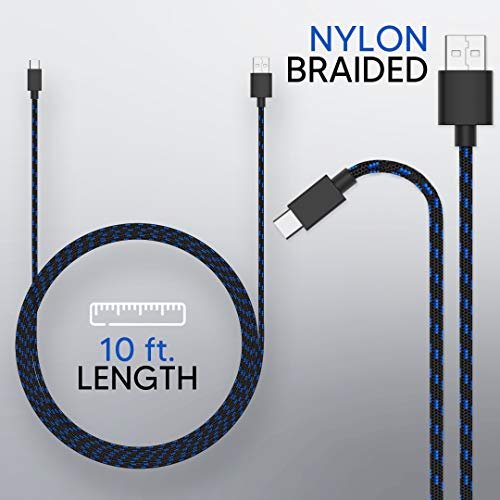 TALK WORKS Fast Charge USB-C Charger Cable for PS5 Controller - 10 Feet  Long, Heavy-Duty Braided Type C Cord Charging Compatible with Sony  Playstation