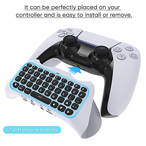  MENEEA Wireless Controller Keyboard for PS5, Bluetooth 3.0 Mini  Portable Gamepad Chatpad with Built-in Speaker & 3.5MM Audio Jack for  Playstation 5 Voice Chat Board for Messaging and Gaming Live Chat 