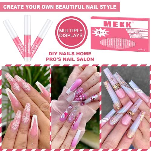 Nail Glue for Acrylic Nails, Brush on Nail Glue 15ML, 3 in 1 Acrylic Nail  Glue,