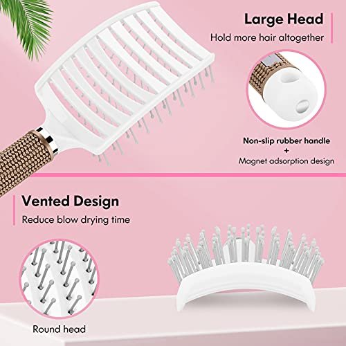 Wet Hair Brush Detangling Brush for Wet & Dry, Curved Vented Brush