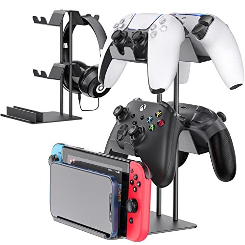  OIVO Controller Organizer for Desk, Display Controller Stand  for PS5/ PS4/ Xbox Series/One X/S/Nintendo Switch Controller & Headset  Stand, Controller Desk Mount & Storage for 4 Packs Game Controller : Video