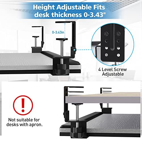 Eqey Keyboard Tray Under Desk, Height Adjustable Keyboard Tray ...