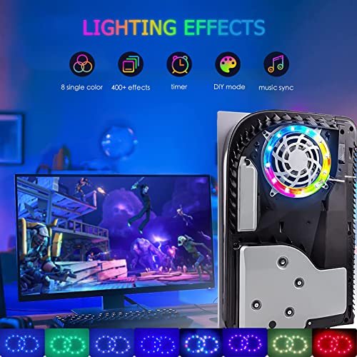 RGB LED Light for PS5 DOBEWINGDELOU 8 Colors 400 Effects Music