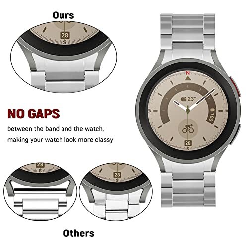  Galaxy Watch 6 Classic Bands No Gap Compatible with Samsung  Galaxy Watch 6 Classic 47mm Band, Solid Stainless Steel Band for Galaxy  Watch 5 Pro 45mm/Galaxy Watch Classic 4 46mm 42mm