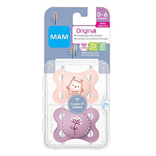MAM Original Matte Baby Pacifier, Nipple Shape Helps Promote Healthy Oral  Development, Sterilizer Case, Girl, 0-6 (Pack of 2) - Imported Products  from USA - iBhejo