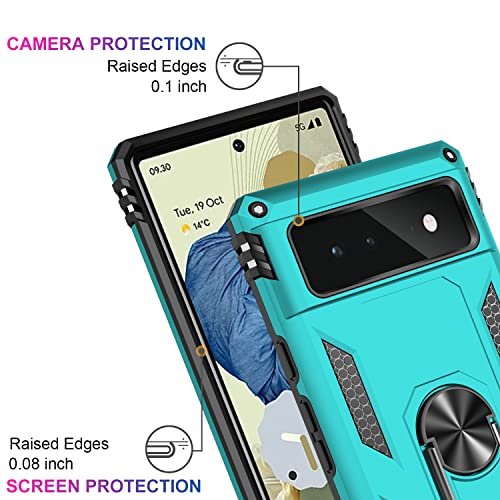 for Google Pixel 6A Case with Screen Protector, Military Grade Shockproof  Heavy Duty Protective Phone Case Pass 16ft Drop Test with Magnetic  Kickstand