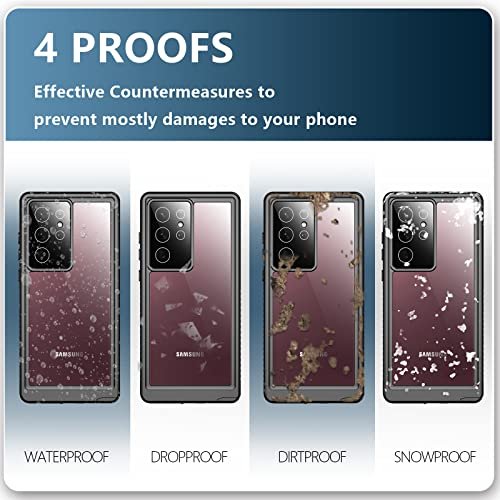 SPIDERCASE Designed for Samsung Galaxy S22 Ultra Case, Waterproof Built-in  Screen Protector Full Protection Heavy Duty Shockproof Anti-Scratched