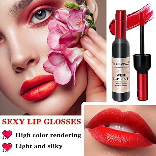.com : JDEFEG Wine Gloss Lip Tint 6 Colors Of Velvet Smooth