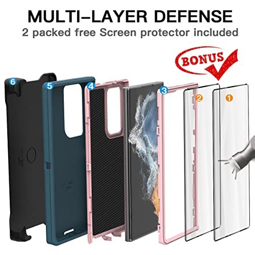 SPIDERCASE Designed for Samsung Galaxy S22 Ultra Case, Waterproof Built-in  Screen Protector Full Protection Heavy Duty Shockproof Anti-Scratched