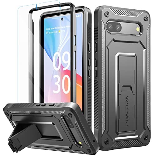 Androgate Designed for Google Pixel 6 Case with HD Screen Protectors,  Military-Grade Metal Ring Holder Kickstand 15ft Drop Tested Shockproof  Cover