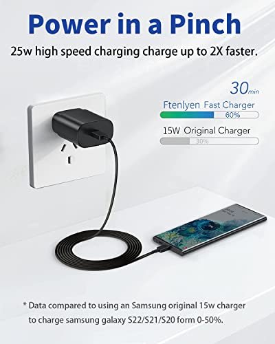 USB C Wall Charger,25W Super Fast Charger Block For Samsung Galaxy Z Flip4  Fold4