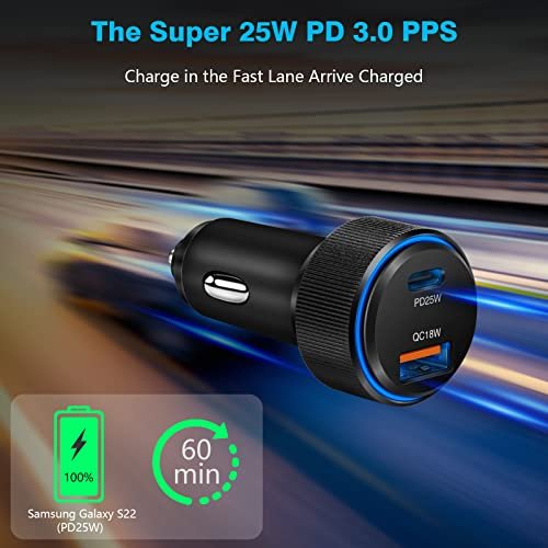  USB C Car Charger for Samsung Galaxy S22/S22 Ultra