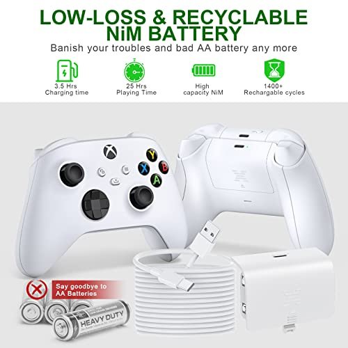 Kekucull Fast Charging Rechargeable Battery Packs For Xbox Series