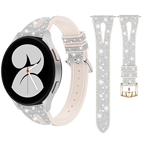 Goton Bling Silicone Band for Samsung Galaxy Watch 6 Band 40mm 44mm/Galaxy Watch 6 Classic Band 43mm 47mm/Galaxy Watch 5 & 4 Band 40mm 44mm, 20mm
