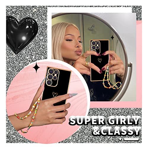 Loheckle for Samsung Galaxy S22 Ultra Case Black Women Girls Cute Aesthetic  Love Hearts Pattern Cases with Screen Protector Classy Luxury Elegant TPU -  Imported Products from USA - iBhejo