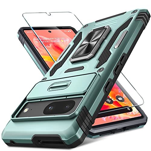 for Google Pixel 7 Pro Case,with Screen Protector +Sliding Camera  Cover+Ring Kickstand,Drop Proof Military Grade Shockproof Heavy Duty Pixel  7 Pro
