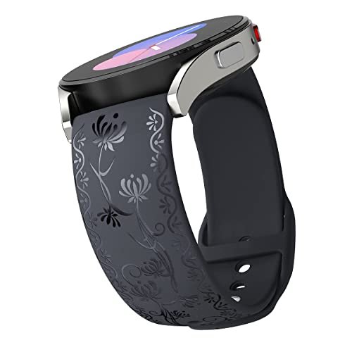  HALLJOY for Galaxy Watch 6 Classic 47mm 43mm, Galaxy Watch 6  44mm 40mm, Galaxy Watch 5 Band for Women, Floral Black Strap for Galaxy  Watch 6 Classic 47mm 43mm, Galaxy Watch