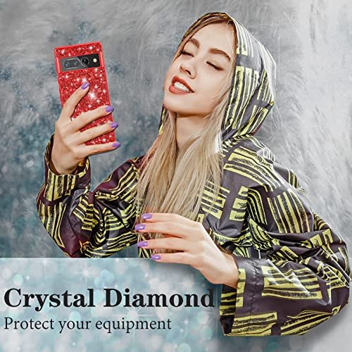 For Google Pixel 6 / 6 Pro Case Glitter Phone Cover + Screen Protector &  Lanyard