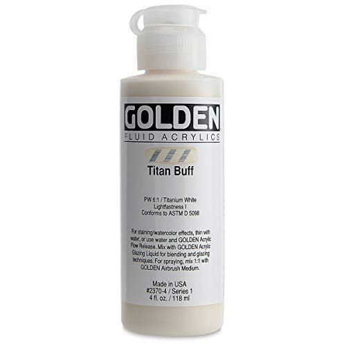 4 Oz Fluid Acrylic Color Paint Color: Titan Buff - Imported