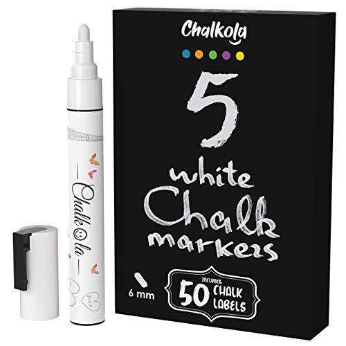 Chalkola White Chalk Markers For Blackboard, Chalkboard Sign, Window,  Bistro, Car, Glass (5 Pack 6Mm) - Liquid Chalkboard Markers Erasable -  Paint Ch - Imported Products from USA - iBhejo