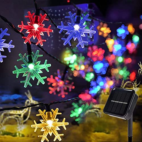 solar snowflake christmas lights