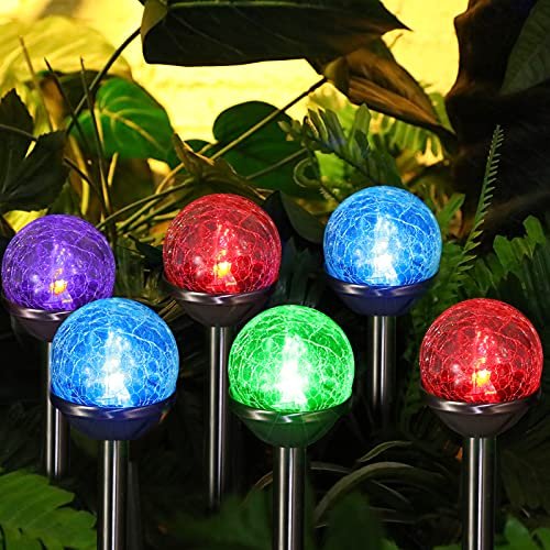 crackle glass solar string lights