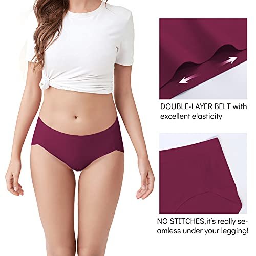 FallSweet No Show Underwear for Women Seamless High Cut Briefs Mid-waist  Soft No Panty Lines,Pack of 5 (mixcolor3, Small) - Imported Products from  USA - iBhejo