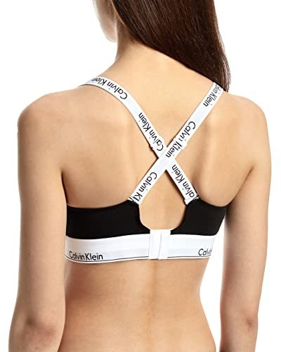Calvin Klein Women's Modern Cotton Lightly Lined Bralette Non-Wired and Non  paded , Black, X-Small at  Women's Clothing store