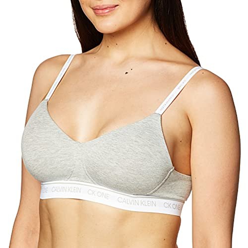 Calvin Klein Women's CK One Cotton Lightly Lined Bralette, GREY HEATHER, L  - Imported Products from USA - iBhejo