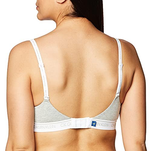 Calvin Klein Women's CK One Cotton Lightly Lined Bralette, GREY HEATHER, L  - Imported Products from USA - iBhejo