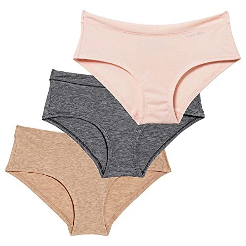 Calvin Klein Womens 3 Pack Stretch Hipster (Nymphs Thigh/Ashford  Gray/Toasted Almond, Small) - Imported Products from USA - iBhejo