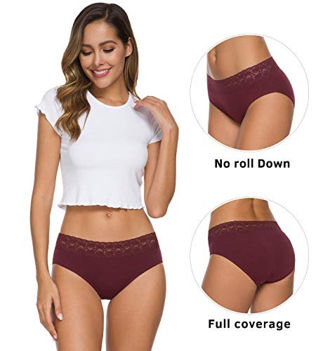  Womens Cotton Underwear High Waist Full Coverage Briefs Soft  Breathable Postpartum Panties Stretch Underpants Regular & Plus Size