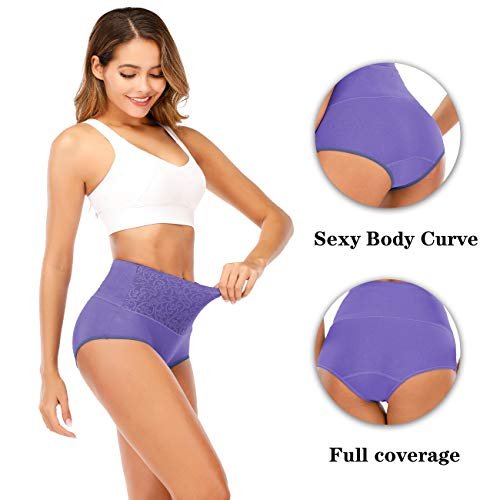 Womens Underwear Cotton Briefs - High Waist Tummy Control Panties for Women Postpartum  Underwear Soft Pack oF