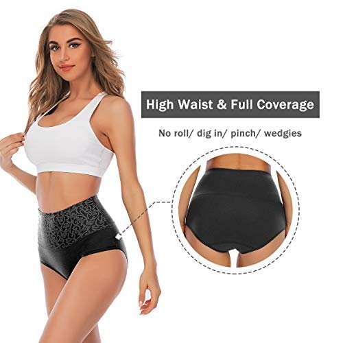  Womens Tummy Control Underwear Cotton High Waisted Panties  Soft Stretch Ladies Briefs Undies Underpants 2XL