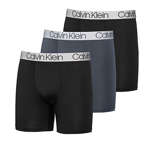 Calvin Klein Mens 3 Pack Chromatic Microfiber Boxer Briefs Black