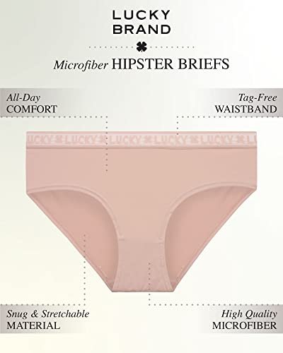 Lucky Brand Women's Underwear - 5 Pack Microfiber Hipster Briefs (S-XL),  Size X-Large, Gardenia/Natural/Black/Silver Sconce/Multi - Imported  Products from USA - iBhejo
