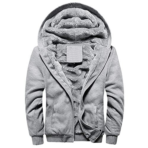 MANLUODANNI Men's Fleece Hooed Hoodies Thick Wool Warm Winter Jacket Coats  : : Clothing, Shoes & Accessories
