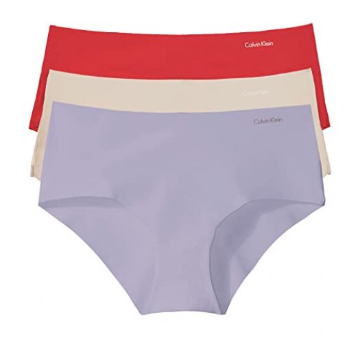 Calvin Klein Underwear Women's Invisibles Hipster Panties Pack,  Purple/Beechwood/Terracotta907, L - Imported Products from USA - iBhejo