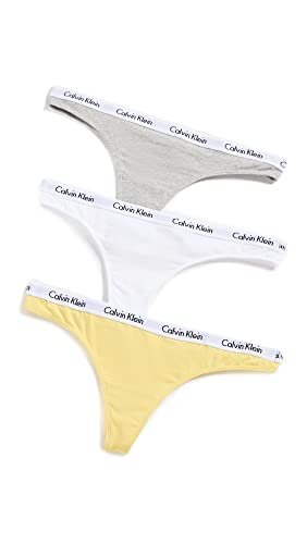 Calvin Klein Underwear Women's Carousel Thong Pack, Lime/White