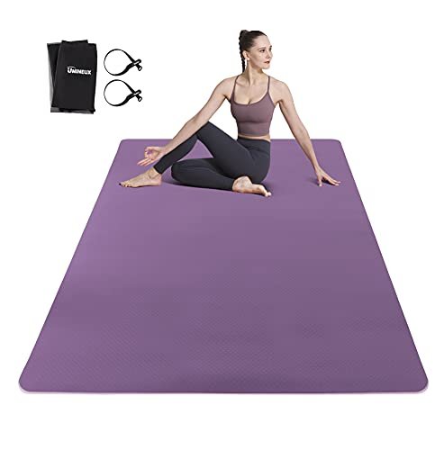 Exercise Mat Large Thick Yoga Mat Extra Wide 6'X4' Workout Mat for Home