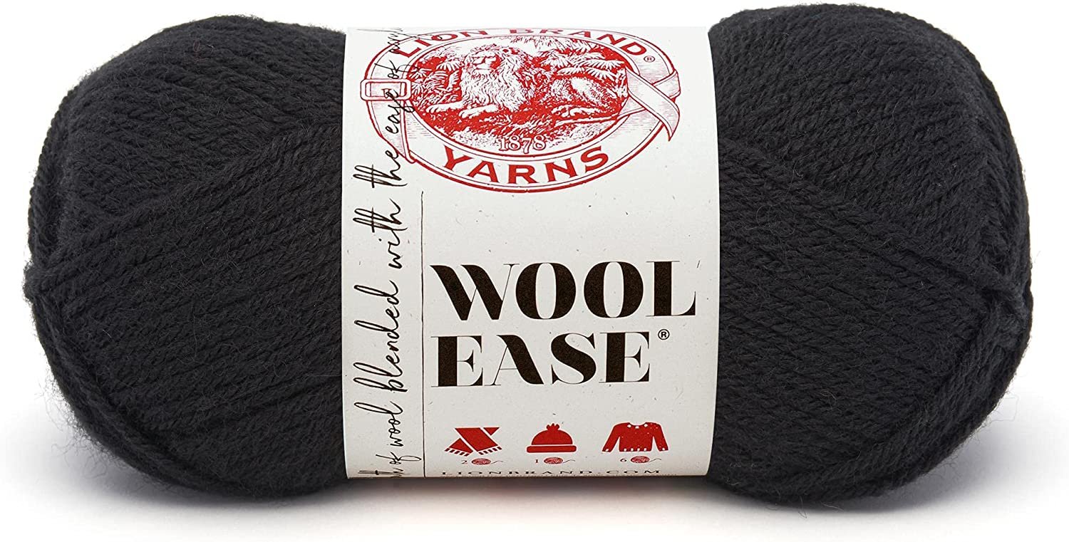 1 Skein) Lion Brand Yarn Wool-Ease Yarn, Black - Imported Products from USA  - iBhejo