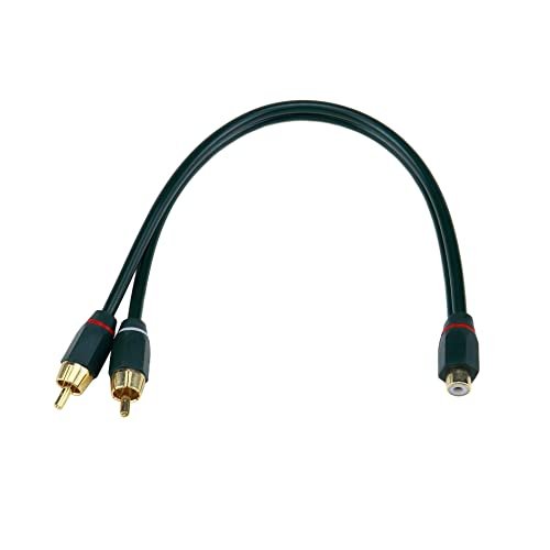 Sydien 2Pcs 12 Inches 1 Female To 2 Male Rca Speaker Splitter Dual