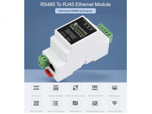 waveshare RS485 to RJ45 Ethernet Converter Adapter,TCP/IP to Serial ...