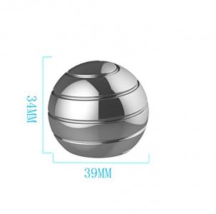 Apqdw Kinetic Desk Toys for Office for Adults, 1.54'' Kinetic Spinning Fidget Spinner Toys for Anxiety ADHD, Desktop Optical Illusion Toys (39MM, Sil